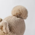 thumbnail image 6 of Women Winter Cartoon Plush Fluffy Cat's Ear Skiing Hat Warm Knitted Hats Fur Beanie Hat Thicken Hat BEIGE, 6 of 7