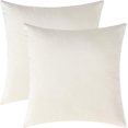 thumbnail image 1 of Juego de 2 fundas de almohada decorativas cuadradas de terciopelo acogedoras para sofá y cama, color crema, 18 x 18 pulgadas, 1 of 3