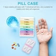 thumbnail image 2 of Shisuyan Assorted Color Weekly Pill Organizer Case for 7 Days with Tight Seal Plastic Storage 7 Compartment, 2 of 9