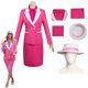 thumbnail image 3 of Ropa de Margot Pink Barbei para mujer adulta, disfraz de fantasía, chaqueta, vestido, sombrero, traje de película Barbei, traje de Halloween para mujer, 3 of 5