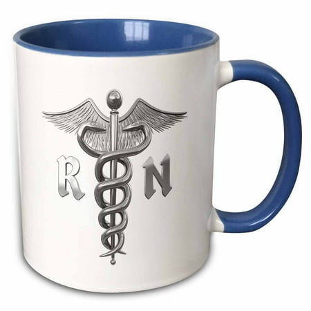 

Caduceus of Hermes or Rod Of Asclepius nursing medical symbol. 11oz Two-Tone Blue Mug mug-296192-6