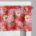 thumbnail image 3 of Ambesonne Floral Valance Pack of 2, Blooming Peony Bouquets Art, 54"X18", Scarlet and Multicolor, 3 of 5
