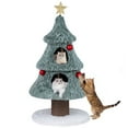 thumbnail image 2 of Costway 48.5" Christmas Cat Tree for Indoor Cats with 2 Large Condos, Scratching Post, 2 of 10
