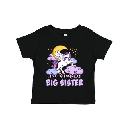 

Inktastic I m One Magical Big Sister Purple Unicorn Design Gift Toddler Boy or Toddler Girl T-Shirt