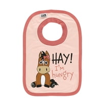LazyOne Animal-Print Baby Bibs, Cute Baby Shower Gifts, Pink (Hay I'm Hungry, One Size)
