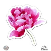 Watercolor Peony - 3" Vinyl Sticker - For Car Laptop I-Pad Phone Helmet Hard Hat - Waterproof Decal