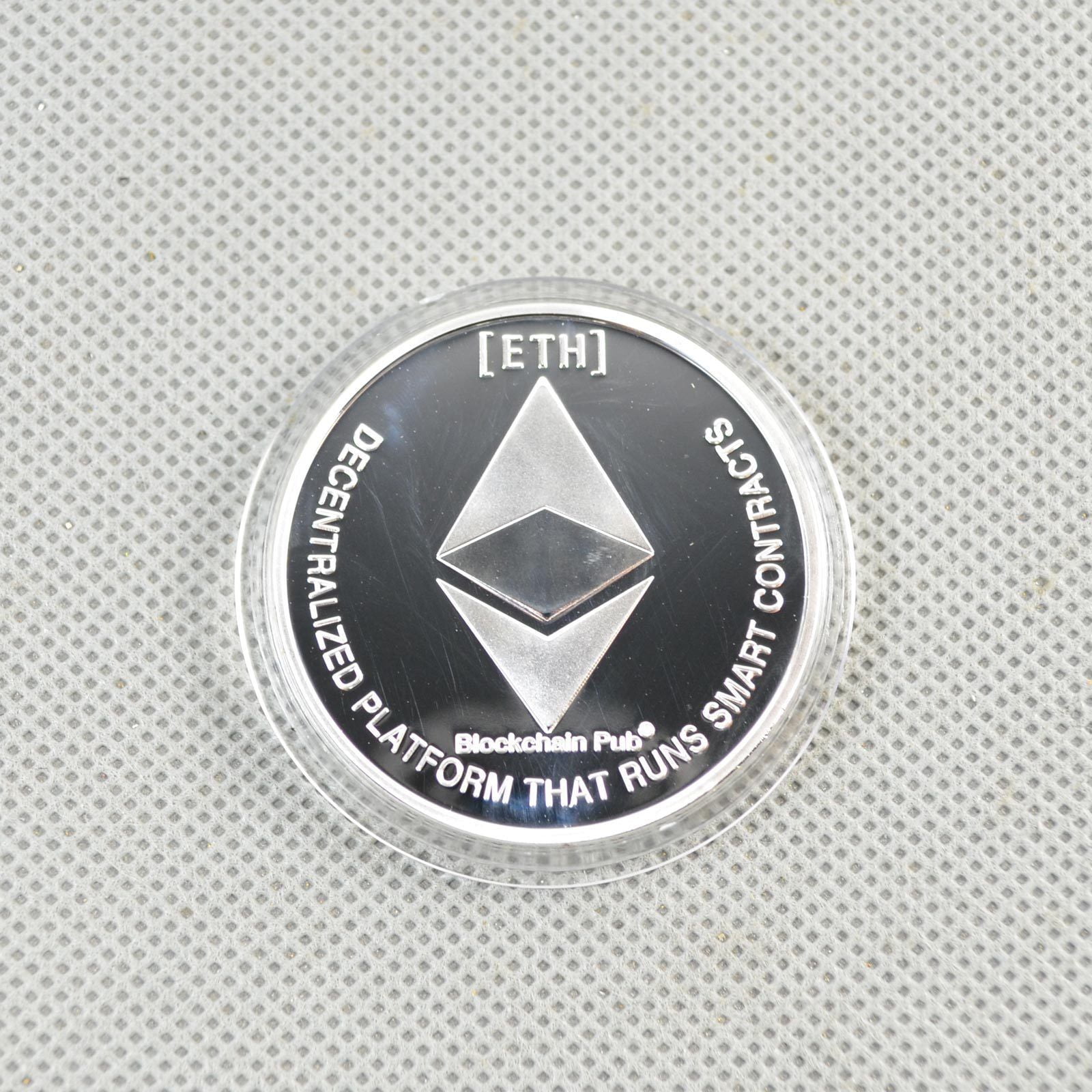 Silver Plated Physical Commemorative Coins Collectible ETH Ethereum Miner Coin 