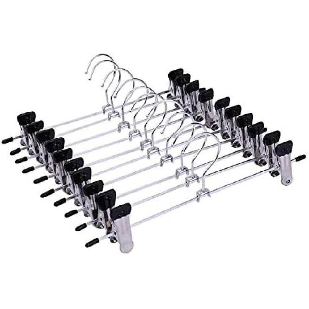 10 Pcs Cintres avec Pinces - Parfaits pour Pantalons et Jupes, Cintres Fiables