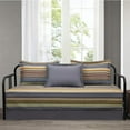 thumbnail image 2 of Chezmoi Collection Avery Striped Cotton Quilt Set Daybed Size, 5-Piece Soft Pre-Washed 100% Cotton Quilt, Multi-Color Green, 2 of 9