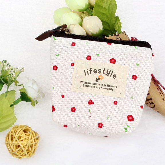 Wowcloth Clearance Women Small Canvas Coin Pouch with Zip,Mini Purse Wallet Key Chain