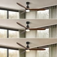 thumbnail image 5 of SYNGAR Ceiling Fans with Lights, 60in Indoor Ceiling Fan with Reversible Motor and Remote, Carved Wood Fan Blade, Brown, LJ2602, 5 of 7