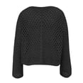 thumbnail image 5 of Fesfesfes Women's Solid Color Sweater Cozy Fall Winter Casual Long Sleeved with Ribbed Cuffs Round Neck Sweater Warmkeeping Daily Wearing(Black#2,S), 5 of 5
