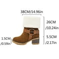 thumbnail image 4 of Wowcloth Women's Fashion Casual Winter Boots – Thermal Fleece-Lined 2-in-1 Ankle-Length Round Toe with Chunky High Heel for Outdoor & Indoor Comfort, 4 of 8