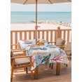 thumbnail image 2 of Outdoor Tablecloth with Umbrella Hole for Patio/Picnic/Party, Summer Ocean Waterproof Table Cloth Rectangle Table Cover Washable, Watercolor Ocean Marine Turtle Coral Starfish Blue (60"x 120"), 2 of 8