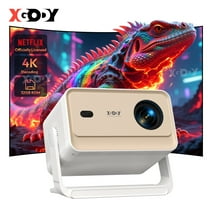 XGODY 1080P N6 Pro 700 ANSI Smart Projector with Wifi and Bluetooth,Aspect Ratlo 16:9 for Camping/Gaming, 1.3kg | Perfect for Home, Office & Outdoors , Light Gold 1 Count