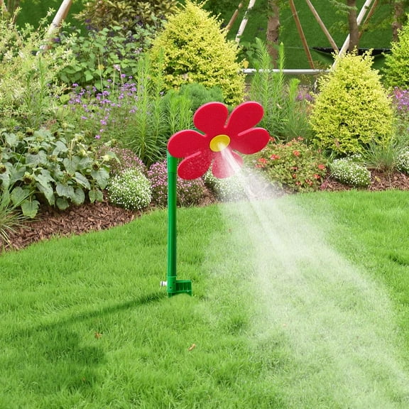 VBODN Crazy Daisy Sprinkler,Dancing Flower Water,360° Rotating,Lawn Watering Sprinklers Sprayer,Crazy Bulk Decorative Daisy Lawn Sprinklers for Garden,Courtyard(Red)