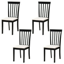 Kings Brand Furniture - Set of 4 Wood Dining Chairs - Upholstered Modern Dining Room Kitchen Armless Side Chair, Black