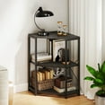 thumbnail image 2 of Costway Corner Printer Stand with Charging Station Adjustable Metal Mesh Shelf Black, 2 of 10