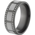 thumbnail image 2 of 8mm Flat Black Zirconium Ring with Movie Film Lasered Around the Ring, 2 of 3