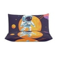 thumbnail image 3 of 3 Pcs Soft Bedding Set, Includes 1 Duvet Cover with Zipper And 2 Pillow,Shams Cartoon Space Astronaut Twin(86"x70"), 3 of 8