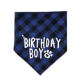 thumbnail image 4 of Norbi Pet Dog Decorative Collar Birthday Bandanas Puppy Scarfs Classic Lattice Bibs For Dog Boy / Dog Girl Cotton 20-48cm/7.87-18.89" Blue Triangle Scarf, 4 of 5