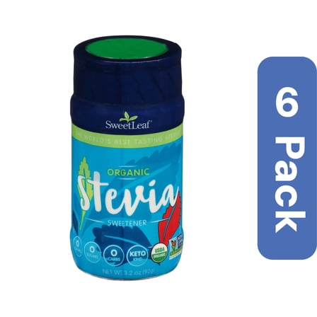 SweetLeaf Organic Stevia Powder 92 g (3.2 oz) (Pack of 6)