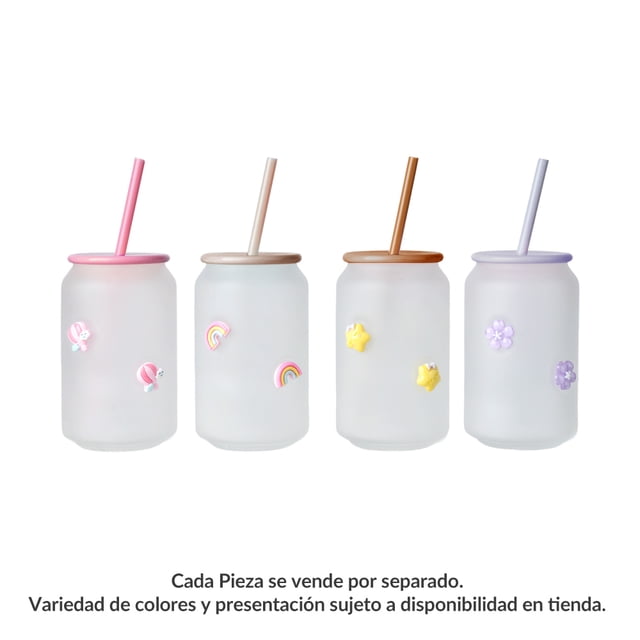 Vaso Prichos Flores Realzadas de Vidrio 520 ML 1 Pieza