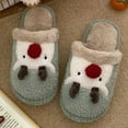 thumbnail image 3 of Pantuflas De Interior Peludas Zapatillas navideñas de piel esponjosa Alce de dibujos animados Lindos artículos para el hogar (Azul 36-37), 3 of 7
