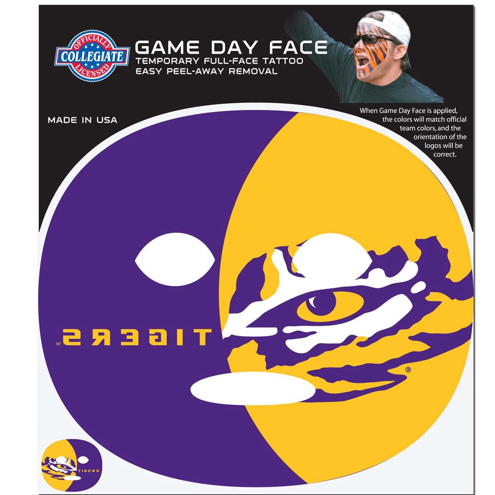 LSU Tigers Game Face Temporary Tattoo (F) - Walmart.com