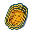 thumbnail image 2 of (Designación de ventas) [Tamaño grande] Conjunto de dos piezas amarillo y blanco fregadero de doble capa lavabo cocina multifuncional cesta de drenaje cesta de frutas doméstica 20x20,5x8cm, material, 2 of 8