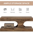 thumbnail image 6 of Tribesigns Coffee Table for Living Room, Rectangular Wood Center Table with Storage, 47.2" Large Rustic Coffee Tables Cocktail Table with Heavy Duty Base ( Brown), 6 of 7