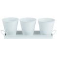 thumbnail image 4 of 3pc Flower Iron Bucket Planter Pot with Tray Retro Flower Buckets Succulents Pot, 4 of 9