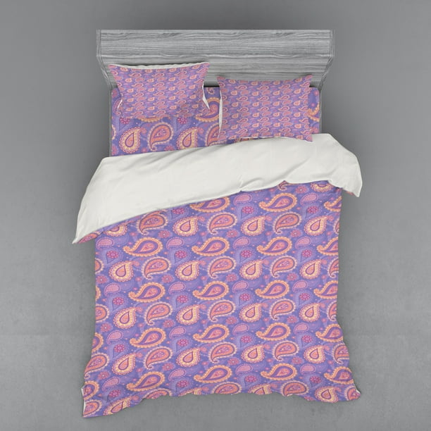 Ethnic Duvet Cover Set, Traditional Bohemian Paisley ...