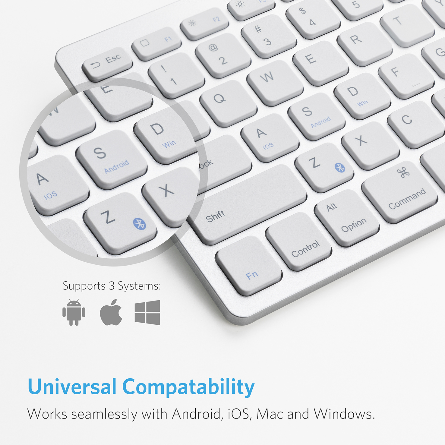 Anker Ultra Compact Slim Profile Wireless Bluetooth Keyboard for iOS, Android, Windows and Mac - image 5 of 6