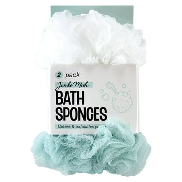 Walmart Mesh Bath Sponges, Jumbo, Multicolor, 2 Count