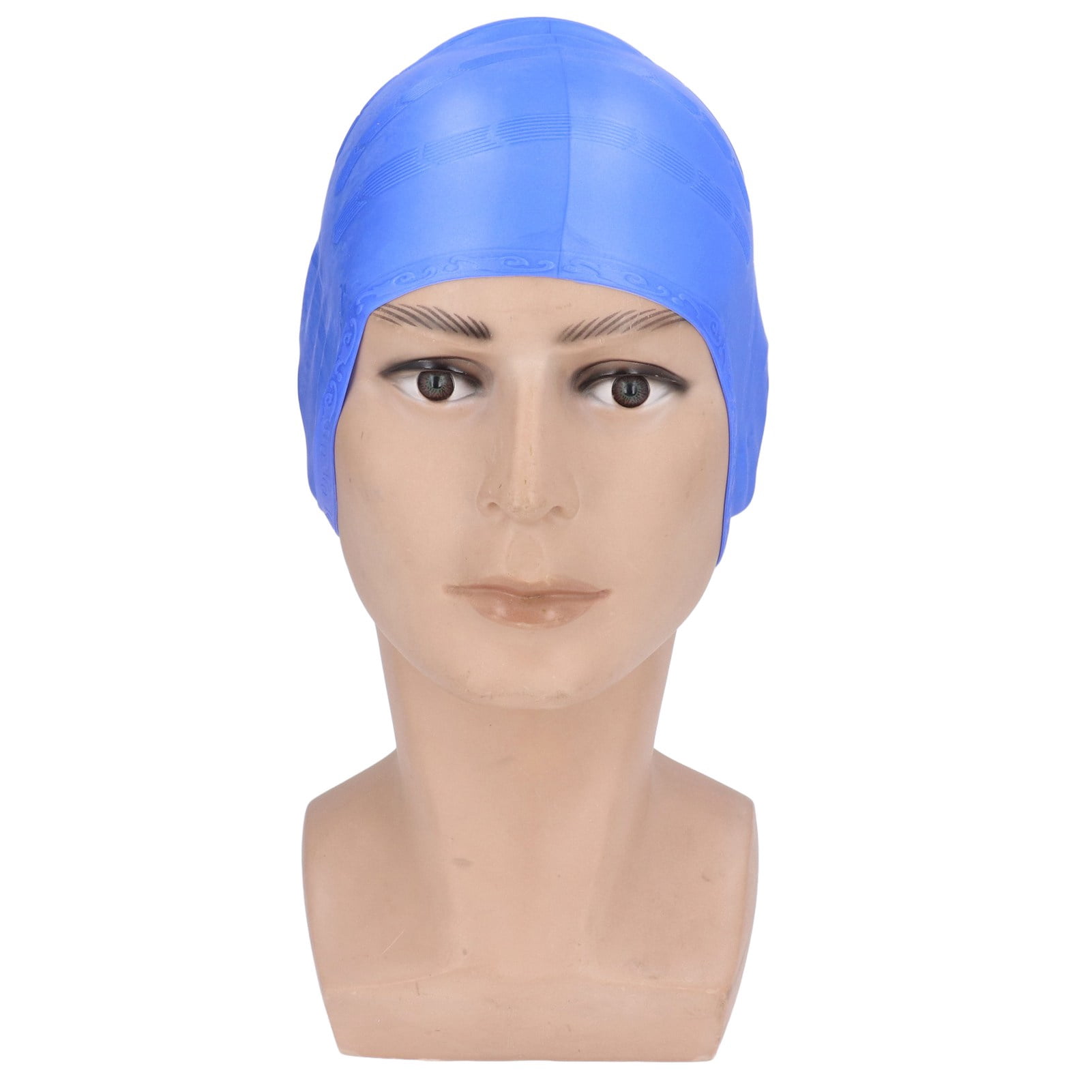 Blue Swimming Hat, Ear Pocket Design 