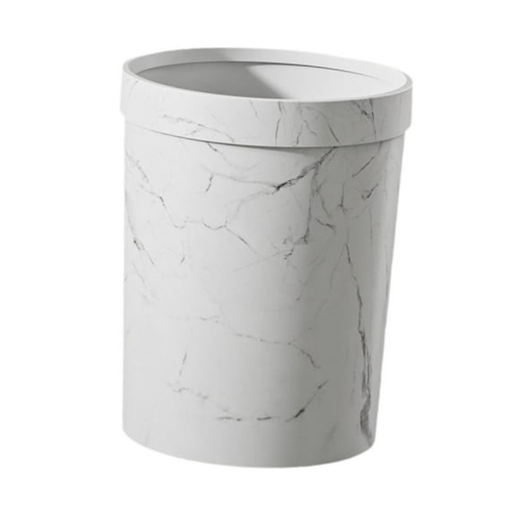Baoblaze Round Trash Can Garbage Container Rubbish Bin White