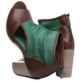 thumbnail image 4 of JUSTINREESS Monica Women's Heeled Perforated Sandal In Green Size 6, 4 of 6