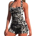 thumbnail image 2 of Traje de baño de una pieza para mujer, conjuntos de bikini para mujer, traje de baño de bikini casual y a la moda de color liso con cordones para mujer., 2 of 6