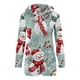 thumbnail image 2 of Puyaiuu Women's Christmas Pajamas Fleece Onesie Warm Winter Pjs Santa Claus Printed Bodycon Romper Hooded Jumpsuits for Women One Piece Pajama Gift, 2 of 7