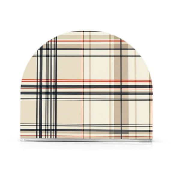 Yayeee Napkin Holder for Table Kitchen Paper Tissue Organization, Beige Plaid Pattern