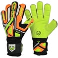 thumbnail image 1 of Guantes de portero Renegade Gk Fury Volt con espinas en los dedos Pro-Tek | Agarre Giga de 4 mm y Duratek de 4 mm | Guantes de portero de fútbol amarillo neón naranja negro (talla 6 corte Gecko plano, 1 of 1