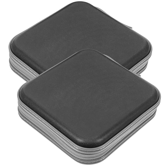 Monyance cd case 2pcs Cd Case Dvd Organizer Cd Holder Storage Case 40 Slots Lightweight Cd Wallet(5.91X5.91X1.97Inches)