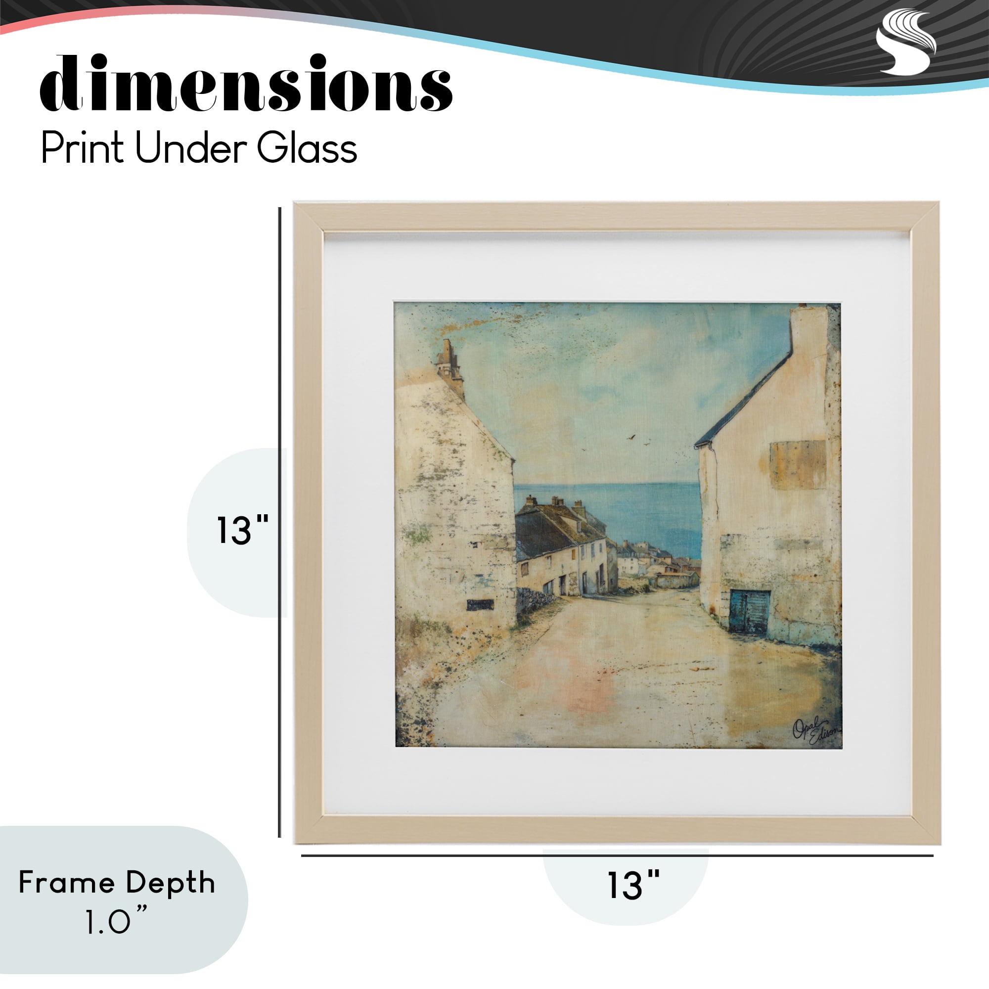 Stupell Industries Coastal Town Walk Birch Framed Print Under Glass, design by Opal Edison