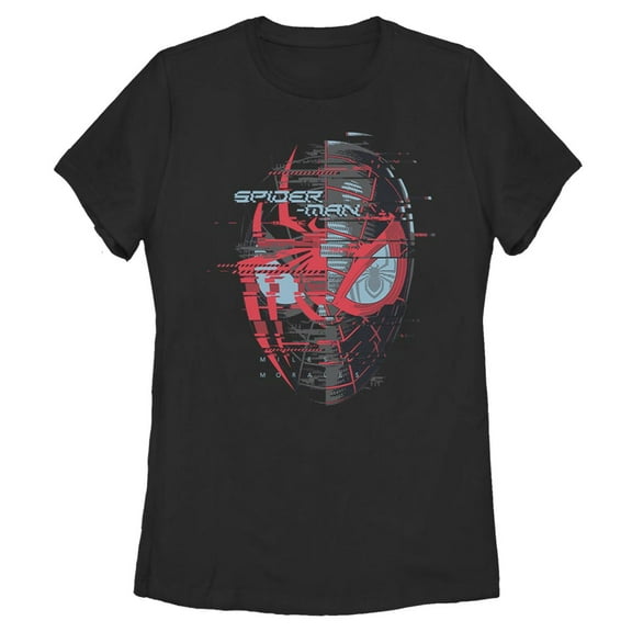 Women's Marvel Spider-Man: Miles Morales Hero Glitch Graphic Tee Black X Large