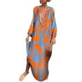 thumbnail image 1 of WILLBEST Vestidos para Mujer Vestido Estampado de Manga Larga Holgado Sexy con Cuello En V para Mujer Mediana​​, 1 of 3