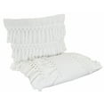 thumbnail image 3 of Stylish Fringe Tassels Decorative Cotton Throw Pillow (White, 12"x20" Case+Insert), 3 of 3