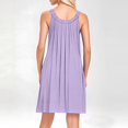 thumbnail image 4 of WTOBBY Women's Beach Vest Casual Summer Sleeveless Dress with Pocket Straps Solid Color for Swim Cover-Up and Lightweight Wear,Purple M, 4 of 5