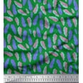 thumbnail image 1 of Soimoi Green polyester Crepe Fabric Artistic Leaves Fabric Prints By Yard 52 Inch Wide, 1 of 3