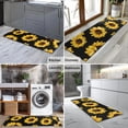 thumbnail image 2 of Black Yellow Sunflower Pattern Kitchen Rug Mat,Kitchen Runner Rugs Non Skid Washable,Decorative Kitchen Floor Mats for Kitchen,Sink,Laundry,17"X47", 2 of 5
